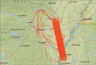 Map of Arkansas Showing LVIS Coverage